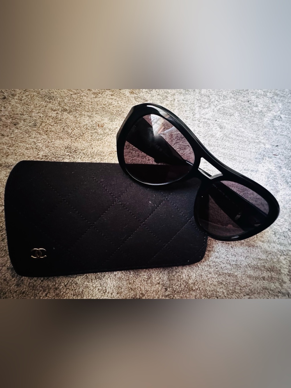 CHANEL 5508-A Black Oversized Pilot Sunglasses 56-18-140